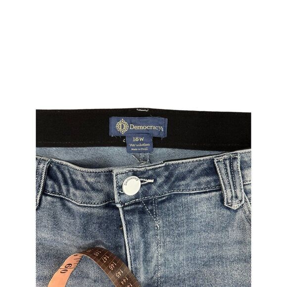 Democracy ABsolution Tummy Control Panel Raw Hem Jeans 18 W - Picture 2 of 10